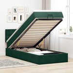 vidaXL Cadre de lit ottoman avec matelas vert foncé 90x200 cm velours