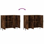 vidaXL Buffet chêne fumé 90x34x80 cm bois d'ingénierie