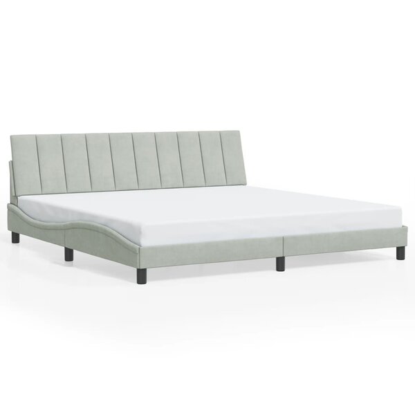 vidaXL Cadre de lit sans matelas gris clair 200x200 cm velours