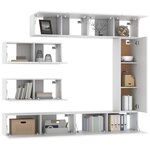 vidaXL Ensemble de meubles TV 7 Pièces Blanc Bois d'ingénierie