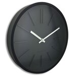 Horloge murale analogique Goma silence, Ø 35 cm - Noir