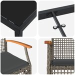 vidaXL Ensemble de Salle à Manger de Jardin 9 Pièces avec Coussins Gris Rattan PE