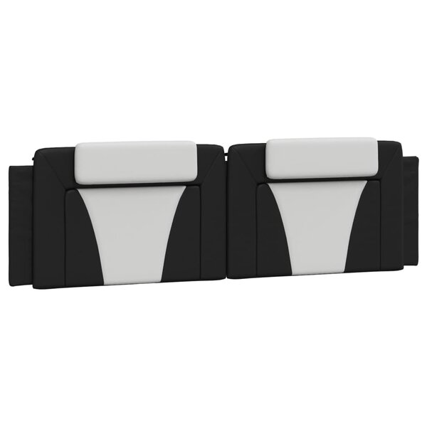 vidaXL Coussin de tête de lit Viana noir et blanc 180 cm similicuir