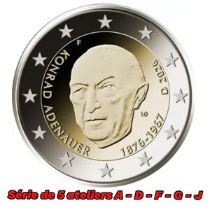 2 euros commémoratives Allemagne 2026 Konrad Adenauer - les 5 ateliers.