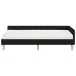 vidaXL Cadre de lit d'angle avec matelas 2 pc Noir 80 x 200 cm tissu