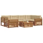 vidaXL Ensemble de canapés d'extérieur 7 pc Naturel et Beige