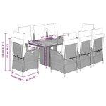 vidaXL Ensemble à manger de jardin et coussins 9 Pièces mélange beige