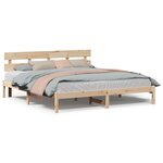 vidaXL Cadre de lit Marron 200 x 200 cm Bois de pin massif