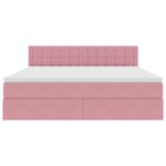 vidaXL Lit de rangement LED avec matelas Rose 180 x 200 cm Velours