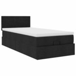 vidaXL Cadre de lit ottoman avec matelas noir 80x200 cm tissu