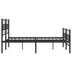 vidaXL Cadre de lit métal sans matelas avec pied de lit noir 120x190cm