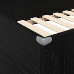 vidaXL Cadre de lit superposé avec bureau Chêne noir 75 x 190 cm