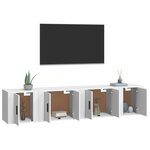 vidaXL Ensemble de meubles TV 4 Pièces Blanc Bois d'ingénierie