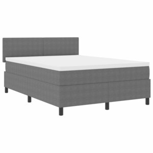 vidaXL Lit à ressort LED Gris clair et blanc 140 x 190 cm