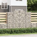 vidaXL Paniers à gabions arqués 9 Pièces 200x50x160/180 cm Fer galvanisé