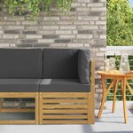 vidaXL Canapé d'angle extérieur Bois d'Acacia Massif Blanc
