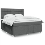 vidaXL Sommier à lattes de lit avec matelas Gris foncé 180x200cm Tissu