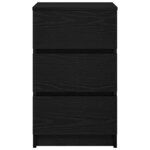vidaXL Tables de chevet avec 3 tiroirs 2 Pièces noir 39x35x65 cm