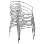 vidaXL Chaises empilables d'extérieur 4 Pièces Aluminium