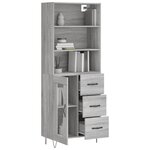 vidaXL Buffet haut Sonoma gris 69 5x34x180 cm Bois d'ingénierie