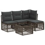vidaXL Ensemble de canapé de jardin 5 Pièces Gris polyrotin