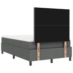 vidaXL Lit à ressorts avec matelas et LEDs - Gris foncé  120x200 cm Tissu