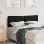 vidaXL Tête de lit capitonnée Naturel et Noir 135 cm Pin massif