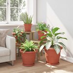 vidaXL Pots de plantes 24 Pièces Rouge brique Ø 34 x 28 cm Plastique