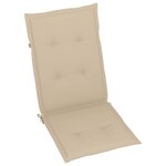 vidaXL Chaises inclinables de jardin et coussins lot de 8 Teck solide