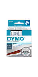 DYMO LabelManager cassette ruban D1 19mm x 7m Bleu/Blanc (compatible avec les LabelManager et les LabelWriter Duo)