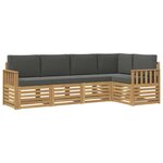 vidaXL Ensemble de canapés d'extérieur 5 Pièces Blanc et anthracite