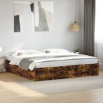 vidaXL Cadre de lit sans matelas chêne fumé 200x200 cm