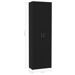 vidaXL Armoire de bureau Noir 60x32x190 cm Bois d'ingénierie