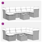 vidaXL Salon de jardin avec coussins 8 Pièces beige résine tressée