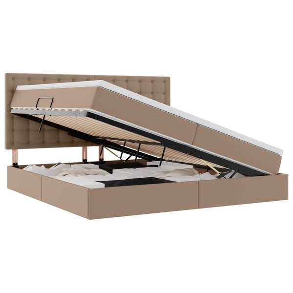 vidaXL Lit de Rangement Cappuccino 200 x 200 cm Cuir synthétique