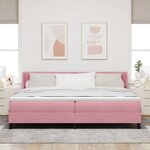 vidaXL Lit à ressorts avec matelas noir 100x200 cm en velours Rose