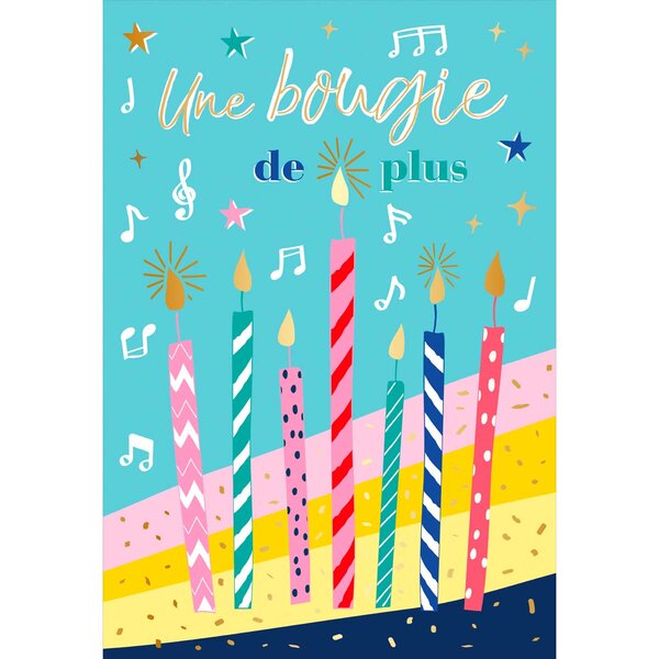 Carte Musicale D'anniversaire " 1 Bougie De Plus " - Draeger paris