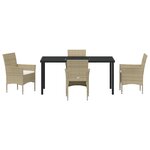 vidaXL Ensemble de salle à manger de jardin 5 pièces beige en poly rattan