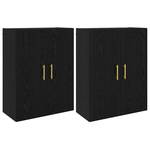vidaXL Armoires Murailles 2 Pièces Chêne noir 69 5 x 34 x 90 cm
