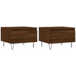 vidaXL Tables basses 2 Pièces chêne marron 50x46x35 cm bois d'ingénierie