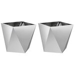 vidaXL Jardinière 2 Pièces Argent 40 x 40 x 40 cm Acier galvanisé
