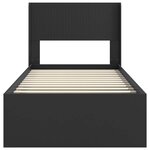 vidaXL Cadre de lit avec rangement et tête de lit Noir 90 x 200 cm