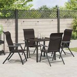 vidaXL Ensemble de salle à manger pour jardin 5 Pièces Noir café