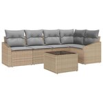 vidaXL Ensemble de canapé de jardin 6 Pièces Beige Poly rotin