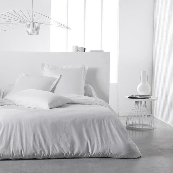 Housse de couette uni couleur craie 220 x 240 cm