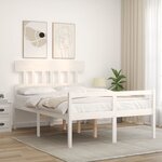 vidaXL Lit pour personne âgée sans matelas blanc bois massif