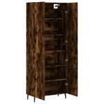 vidaXL Buffet haut Chêne fumé 69 5x34x180 cm Bois d'ingénierie