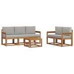 vidaXL Ensemble de canapés d'extérieur 6 pc Gris Naturel et Clair