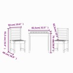 vidaXL Ensemble de bistrot de jardin 3 Pièces bois de pin massif