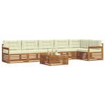 vidaXL Ensemble de canapés d'extérieur 7 pc Naturel et Crème